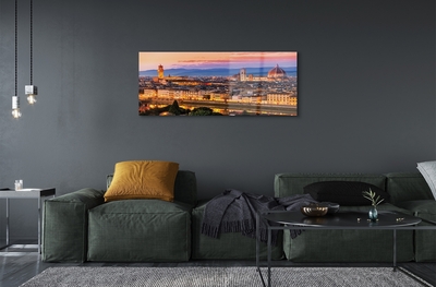 Glass print Italy panoramic night dom