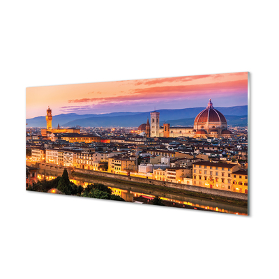 Glass print Italy panoramic night dom