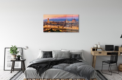 Glass print Italy panoramic night dom