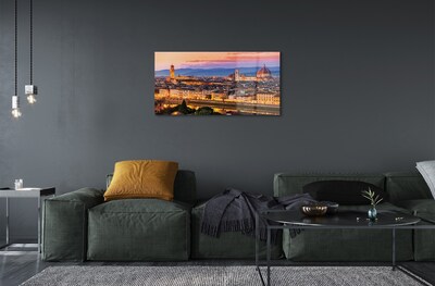 Glass print Italy panoramic night dom