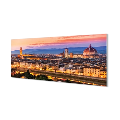 Glass print Italy panoramic night dom