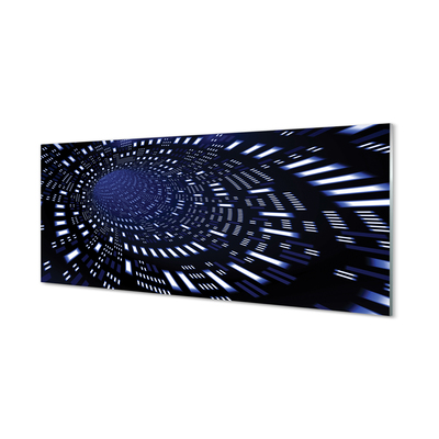 Glass print 3d blue tunnel
