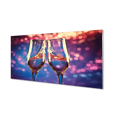 Glass print Glasses of champagne colored background