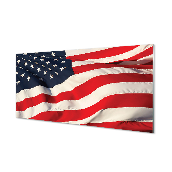 Glass print United states flag