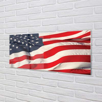 Glass print United states flag