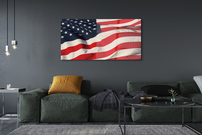 Glass print United states flag