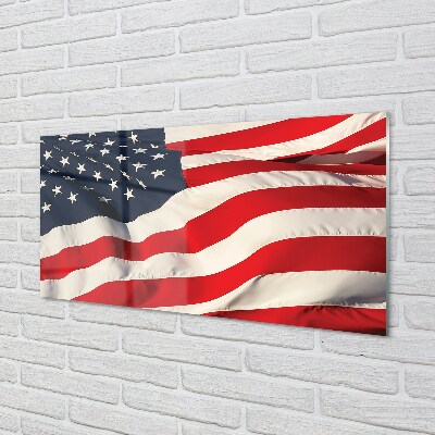 Glass print United states flag