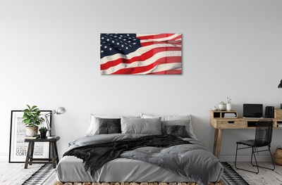 Glass print United states flag