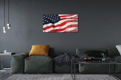 Glass print United states flag