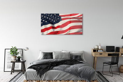 Glass print United states flag