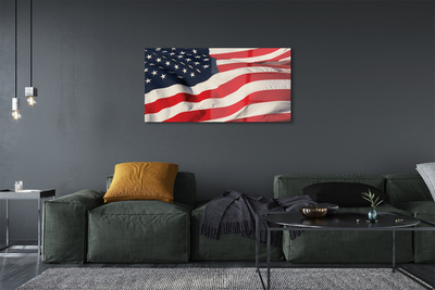 Glass print United states flag