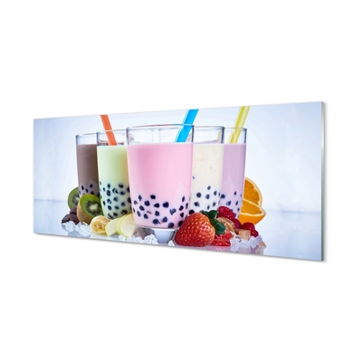 Glass print Milkshakes fruit