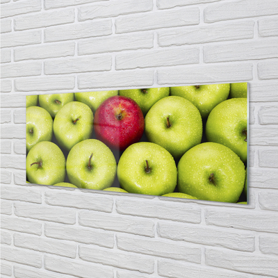 Glass print The green and red apples