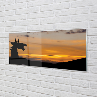 Glass print Dragon sky sunset