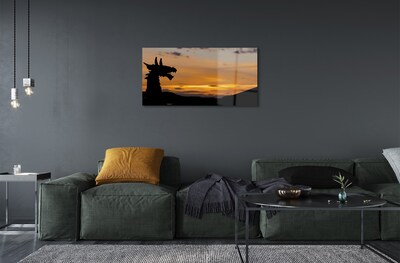 Glass print Dragon sky sunset