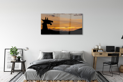 Glass print Dragon sky sunset