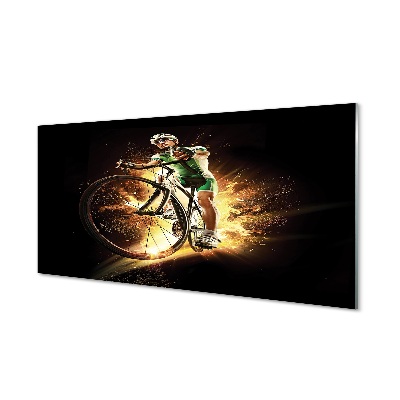 Glass print Black background bicycle