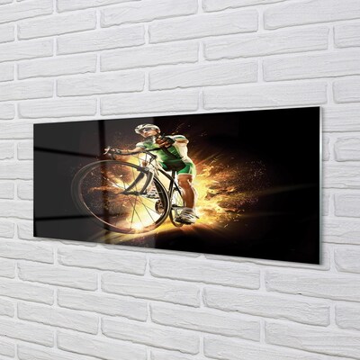 Glass print Black background bicycle