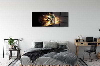 Glass print Black background bicycle