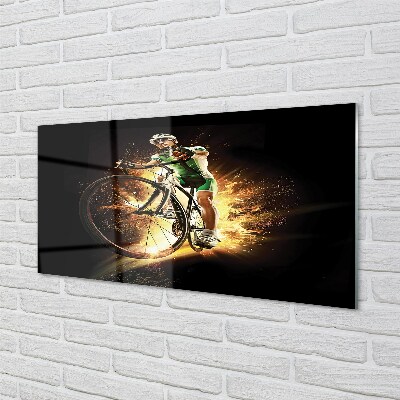 Glass print Black background bicycle