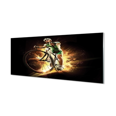 Glass print Black background bicycle