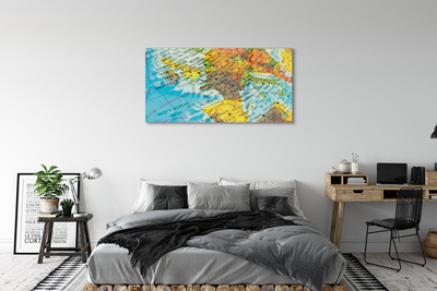 Glass print Map of the world