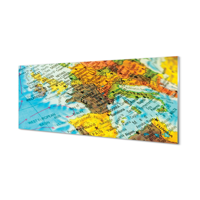 Glass print Map of the world