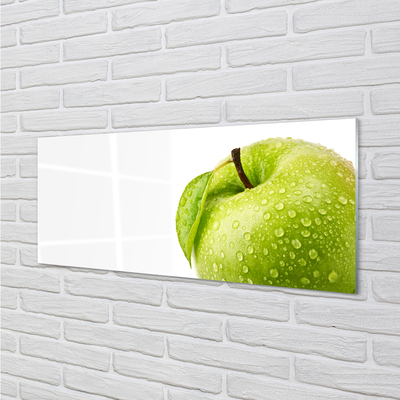Glass print Apple drops green water