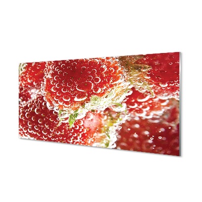 Glass print Wet strawberries