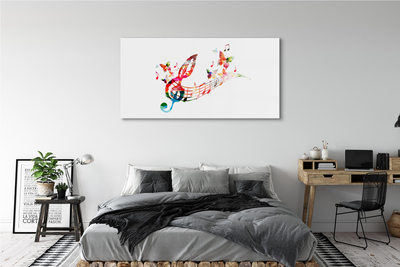 Glass print Notes colorful butterflies