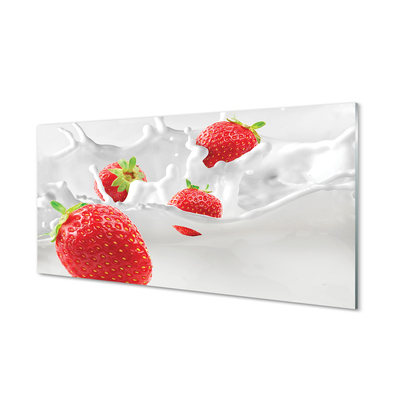 Glass print Strawberry milk