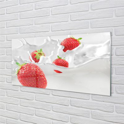 Glass print Strawberry milk