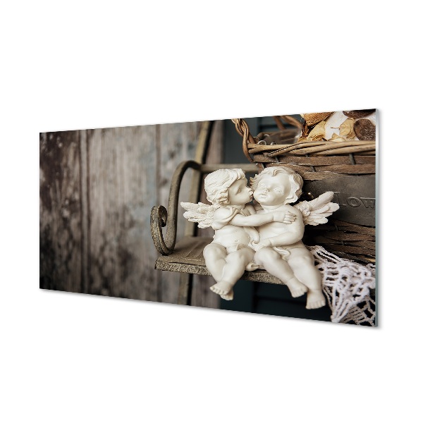 Glass print Kissing angels