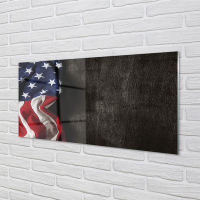 Glass print United states flag