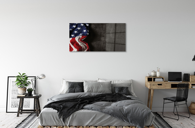 Glass print United states flag