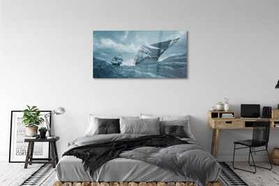 Glass print The storm sky ship sea