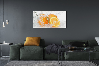Glass print Oranges in water