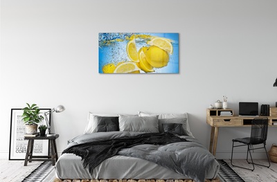 Glass print Lemon in water