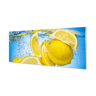 Glass print Lemon in water
