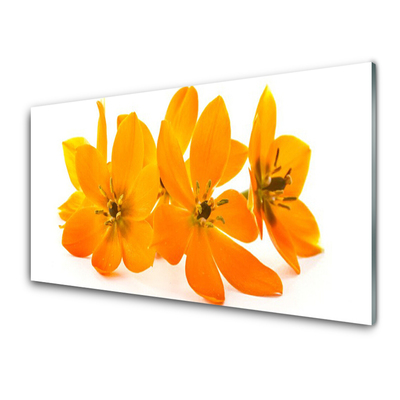 Glass Print Flowers floral orange
