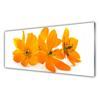 Glass Print Flowers floral orange