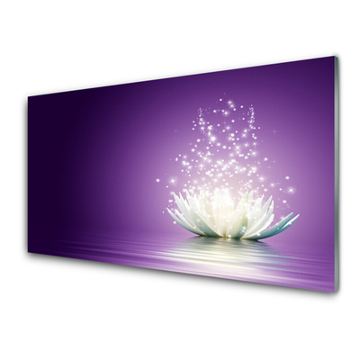 Glass Print Lotus floral purple