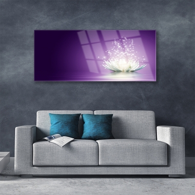 Glass Print Lotus floral purple
