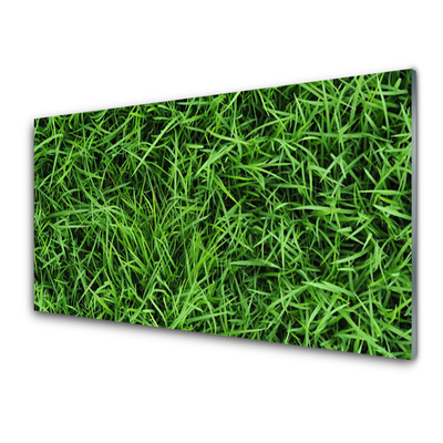 Glass Print Grass lawn floral green