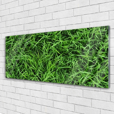 Glass Print Grass lawn floral green