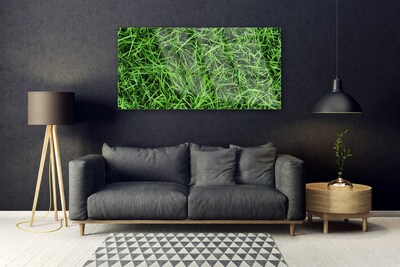 Glass Print Grass lawn floral green