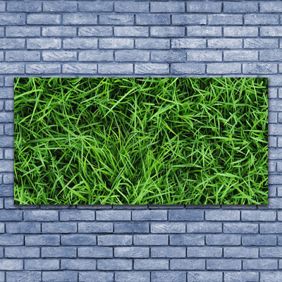 Glass Print Grass lawn floral green