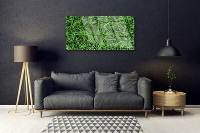 Glass Print Grass lawn floral green