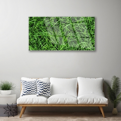 Glass Print Grass lawn floral green