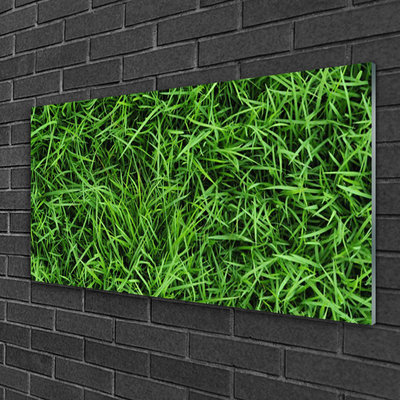 Glass Print Grass lawn floral green